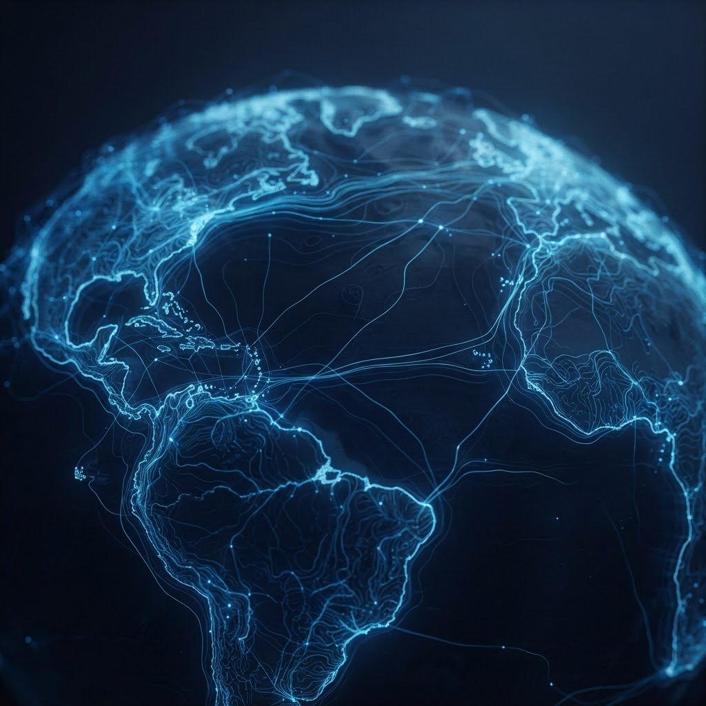 Abstract visualization of the EV Group energy network
